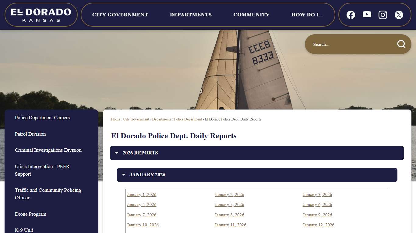 El Dorado Police Dept. Daily Reports | El Dorado, KS - Official Website